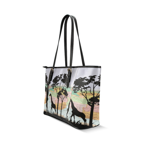 Africa_20160908 Leather Tote Bag/Small (Model 1640)