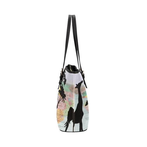 Africa_20160908 Leather Tote Bag/Small (Model 1651)