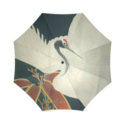 Japanese Crane Vintage Fine Art Foldable Umbrella (Model U01)