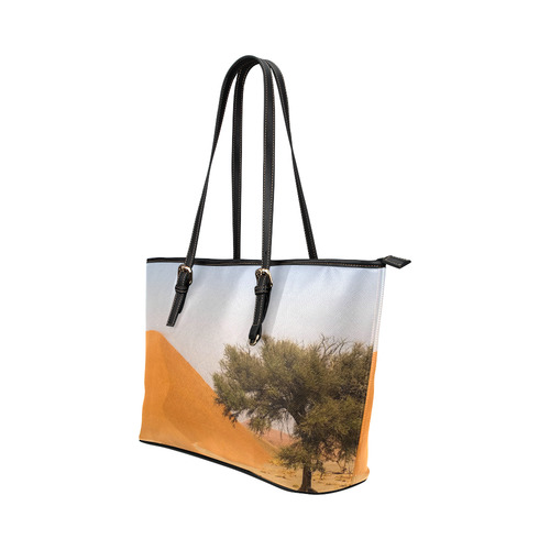 Africa_20160909 Leather Tote Bag/Large (Model 1651)