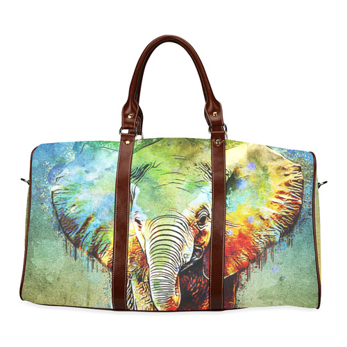 watercolor elephant Waterproof Travel Bag/Small (Model 1639)