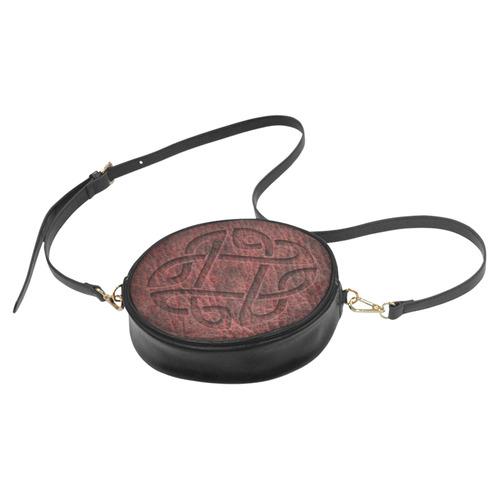 Celtic Knot on genuine leather digital pattern Round Sling Bag (Model 1647)