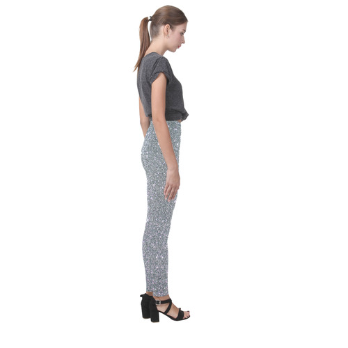 Sparkly Elegant Silver Cassandra Women's Leggings (Model L01)