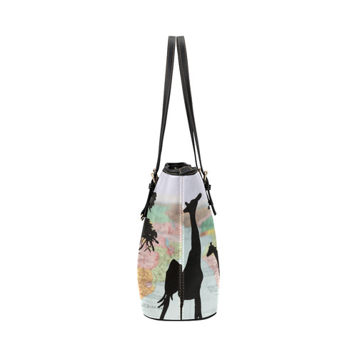 Africa_20160908 Leather Tote Bag/Small (Model 1651)