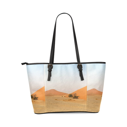 Africa_20160910 Leather Tote Bag/Large (Model 1640)