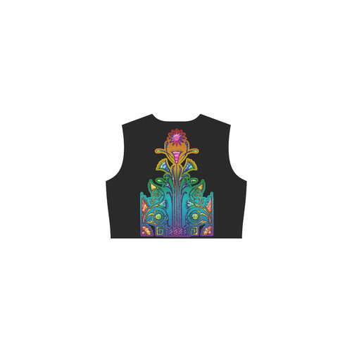 Art Deco Grunge Flower Ornaments Eos Women's Sleeveless Dress (Model D01)