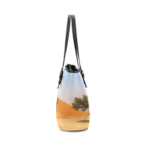 Africa_20160909 Leather Tote Bag/Small (Model 1640)