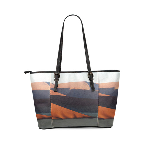 Africa_20160906 Leather Tote Bag/Small (Model 1640)