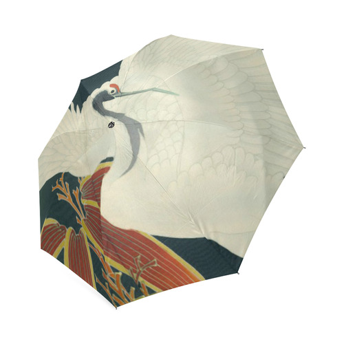 Japanese Crane Vintage Fine Art Foldable Umbrella (Model U01)