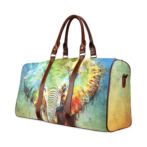 watercolor elephant Waterproof Travel Bag/Large (Model 1639)