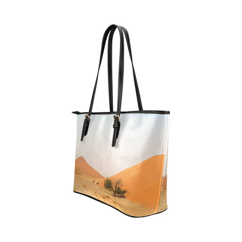 Africa_20160910 Leather Tote Bag/Small (Model 1651)