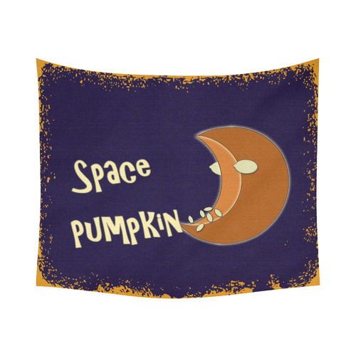 space pumpkin Cotton Linen Wall Tapestry 60"x 51"