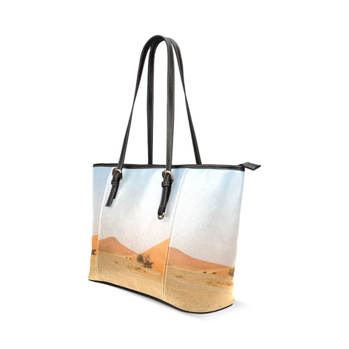 Africa_20160910 Leather Tote Bag/Small (Model 1640)