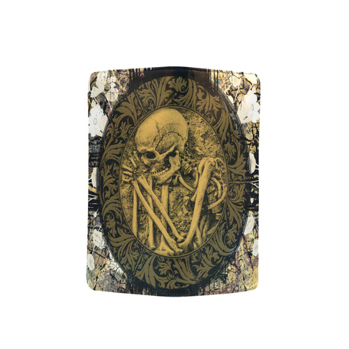 The skeleton in a round button with flowers Men's Clutch Purse （Model 1638）