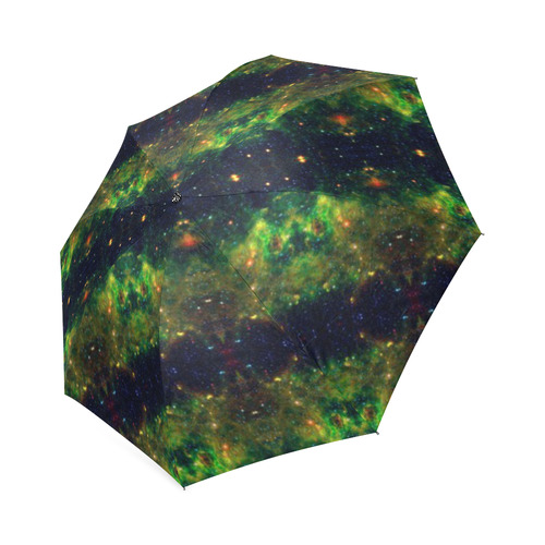 NASA: Green Orange & Blue Stars Abstract Foldable Umbrella (Model U01)