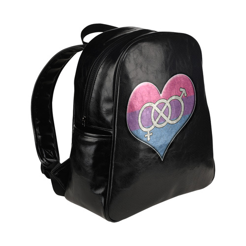 Bisexual Pride Heart with Gender Knot Multi-Pockets Backpack (Model 1636)