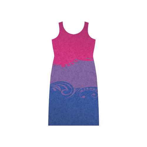 Bisexual Ornamental Flag Phaedra Sleeveless Open Fork Long Dress (Model D08)