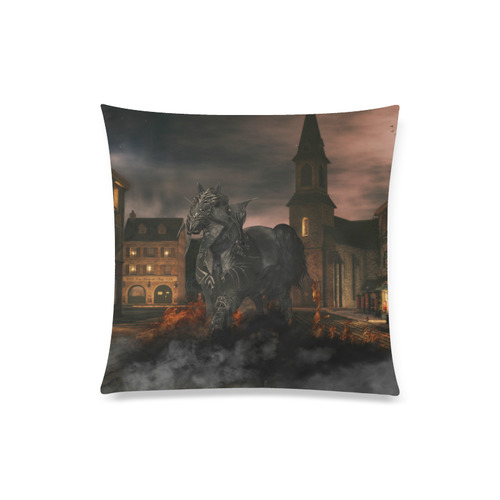 A dark horse in a knight armor Custom Zippered Pillow Case 20"x20"(Twin Sides)