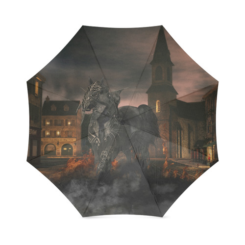 A dark horse in a knight armor Foldable Umbrella (Model U01)