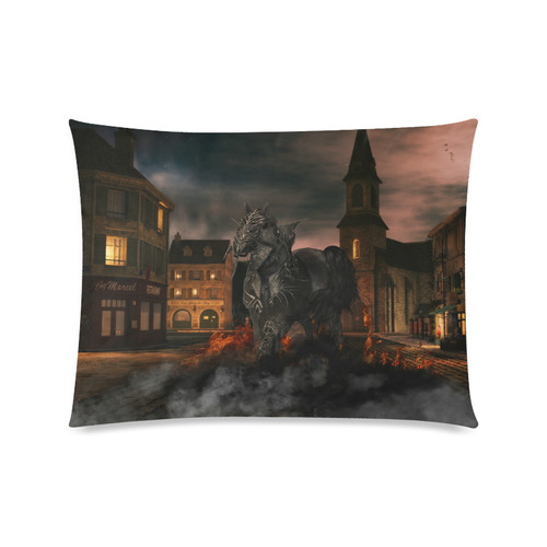 A dark horse in a knight armor Custom Picture Pillow Case 20"x26" (one side)