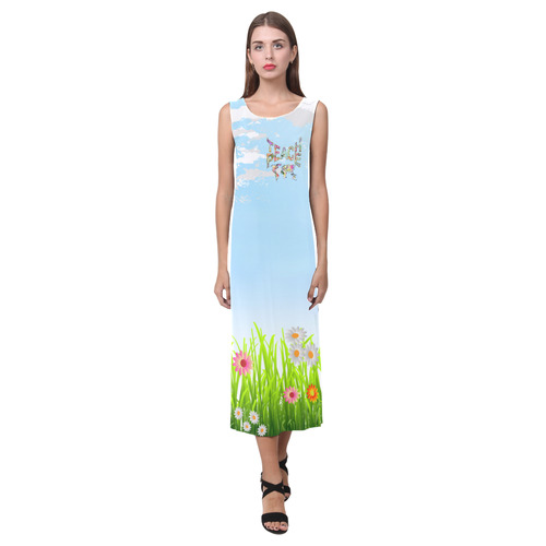 Teach Peace by Just kidding Phaedra Sleeveless Open Fork Long Dress (Model D08)