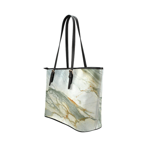 White italian marble see matching shoes Leather Tote Bag/Large (Model 1651)