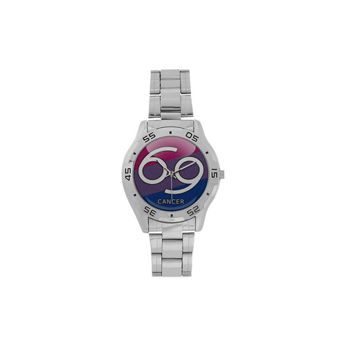 Cancer - Bisexual Pride Men's Stainless Steel Analog Watch(Model 108)