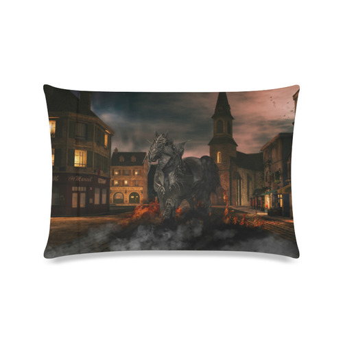 A dark horse in a knight armor Custom Zippered Pillow Case 16"x24"(Twin Sides)