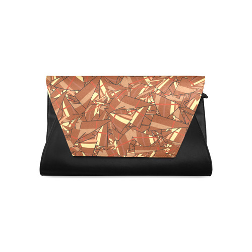 Chocolate Brown Sienna Abstract Clutch Bag (Model 1630)