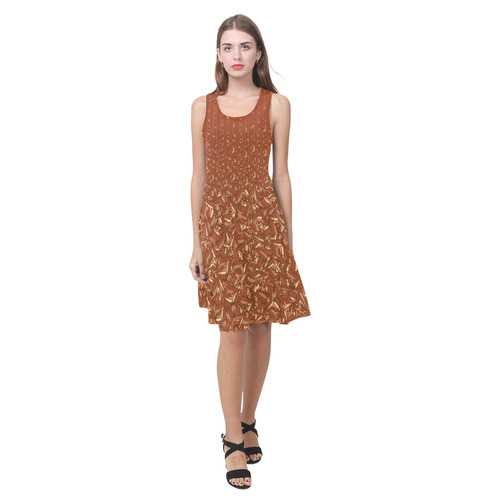 Chocolate Brown Sienna Spikes Atalanta Casual Sundress(Model D04)