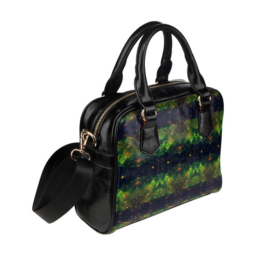 NASA: Green Orange & Blue Stars Abstract Shoulder Handbag (Model 1634)