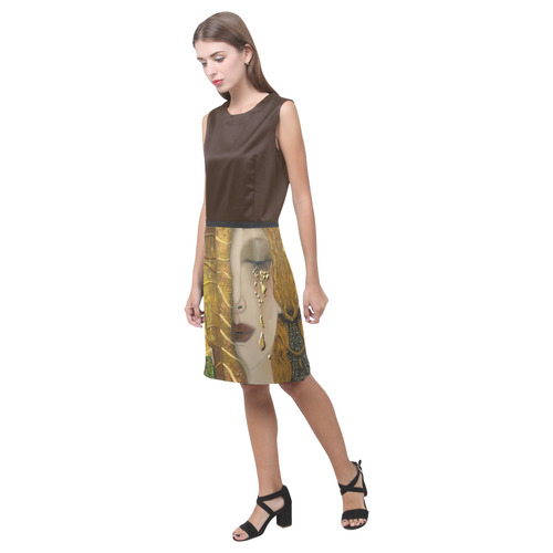 My Klimt Serie : Gold Eos Women's Sleeveless Dress (Model D01)