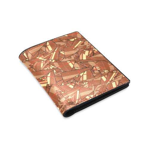 Chocolate Brown Sienna Abstract Men's Leather Wallet (Model 1612)