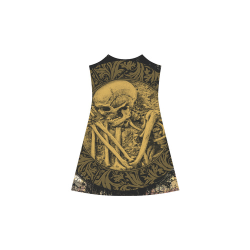 The skeleton in a round button with flowers Alcestis Slip Dress (Model D05)