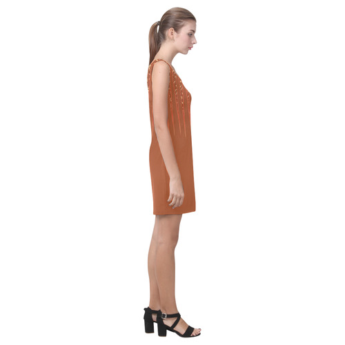 Chocolate Brown Sienna Spikes Medea Vest Dress (Model D06)