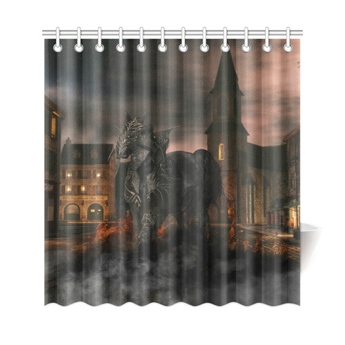 A dark horse in a knight armor Shower Curtain 69"x72"