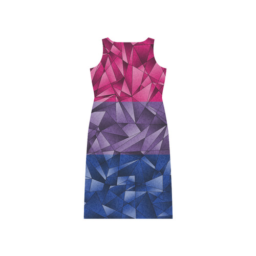Abstract Bisexual Flag Phaedra Sleeveless Open Fork Long Dress (Model D08)