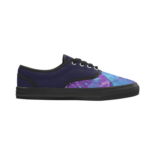 Abstract Fractal Painting - blue magenta pink Aries Men's Canvas Shoes (Model 029)