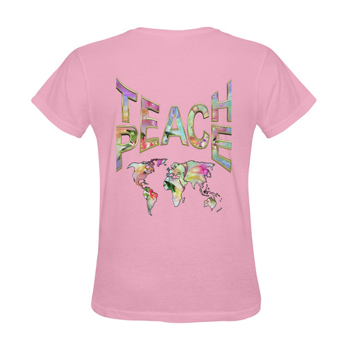 Teach Peace by Just kidding Sunny Women's T-shirt (Model T05)
