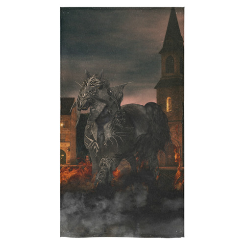 A dark horse in a knight armor Bath Towel 30"x56"