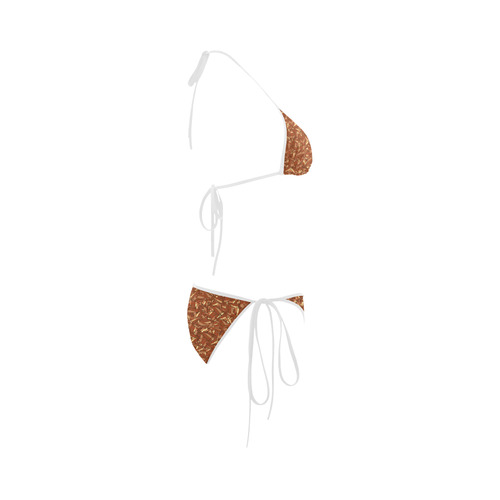 Chocolate Brown Sienna Abstract Custom Bikini Swimsuit
