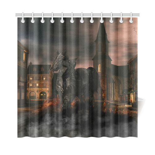 A dark horse in a knight armor Shower Curtain 72"x72"