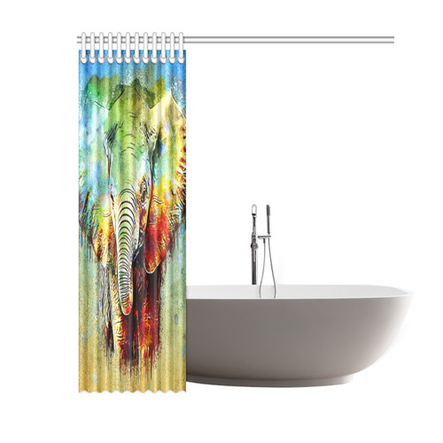 watercolor elephant Shower Curtain 60"x72"