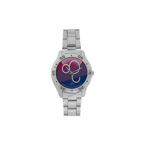 Leo - Bisexual Pride Men's Stainless Steel Analog Watch(Model 108)