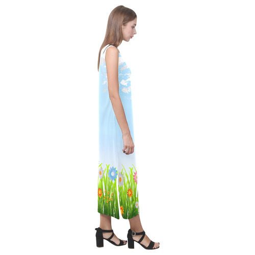 Teach Peace by Just kidding Phaedra Sleeveless Open Fork Long Dress (Model D08)