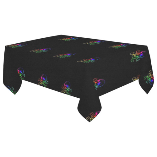 Skull 816 (Halloween) rainbow pattern Cotton Linen Tablecloth 60"x 104"