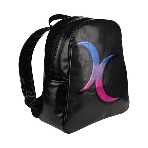 Bisexual Pride Crescent Moons Multi-Pockets Backpack (Model 1636)