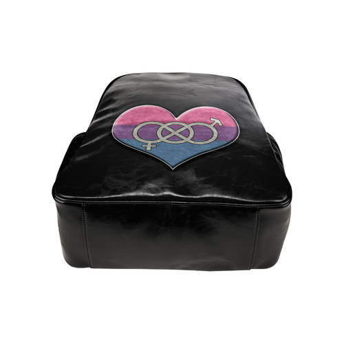 Bisexual Pride Heart with Gender Knot Multi-Pockets Backpack (Model 1636)