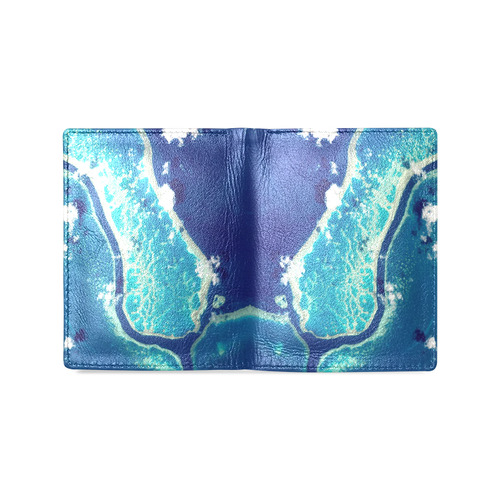 NASA: Great Barrier Reef Coral Abstract Men's Leather Wallet (Model 1612)