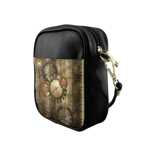 Steampunk, wonderful noble desig, clocks and gears Sling Bag (Model 1627)